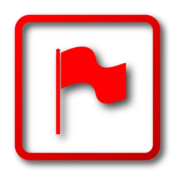 Ícone Bandeira Botão Internet Fundo Branco — Fotografia de Stock