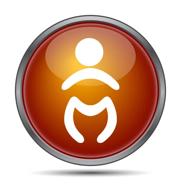 Baby Pictogram Internet Knop Witte Achtergrond — Stockfoto