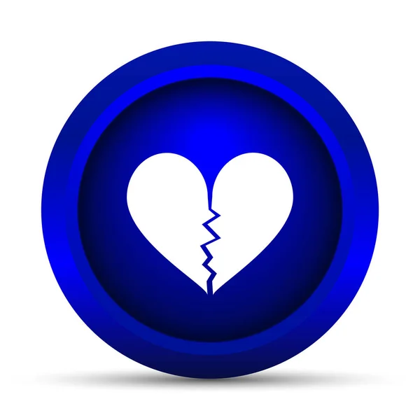 Broken Heart Icon Internet Button White Background — Stock Photo, Image
