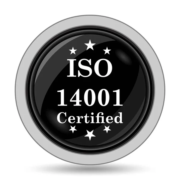 Ikona Iso14001 Przycisk Internet Białym Tle — Zdjęcie stockowe