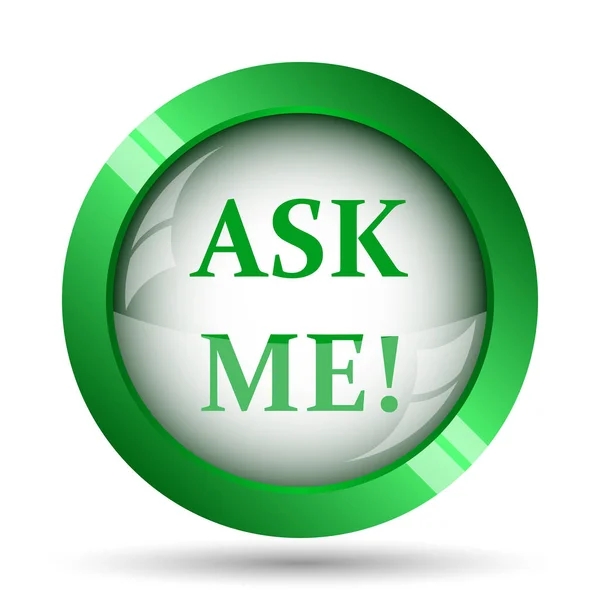 Ask me icon. Internet button on white background