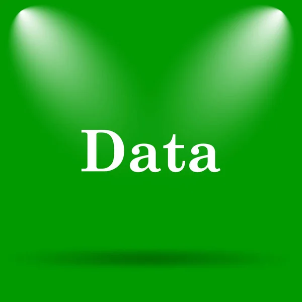 Ícone Dados Botão Internet Fundo Verde — Fotografia de Stock