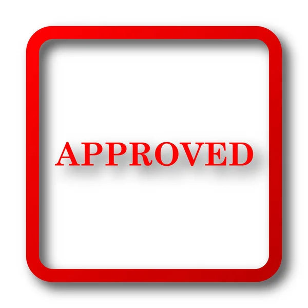 Approved Icon Internet Button White Background — Stock Photo, Image