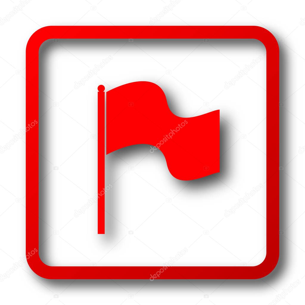 Flag icon. Internet button on white background