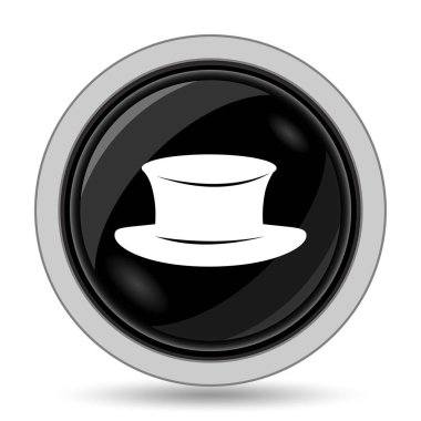 Şapka simgesi. Beyaz arka plan üzerinde Internet düğmesi