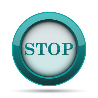 Simge durdurmak. Beyaz arka plan üzerinde Internet düğmesi