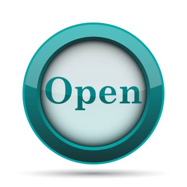 Açık simgesi. Beyaz arka plan üzerinde Internet düğmesi