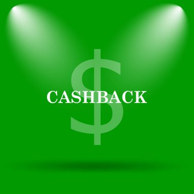 Cashback simgesi. Yeşil renkli butona Internet