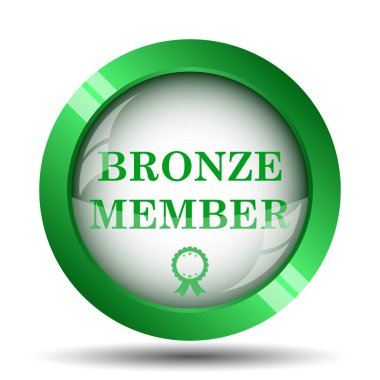 Bronz üye simgesi. Beyaz arka plan üzerinde Internet düğmesi