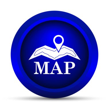 Harita simgesi. Beyaz arka plan üzerinde Internet düğmesi