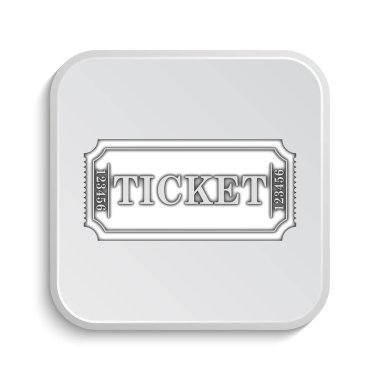 Sinema bilet simgesi. Beyaz arka plan üzerinde Internet düğmesi