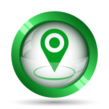 PIN konumu simgesi. Beyaz arka plan üzerinde Internet düğmesi