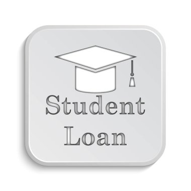 Öğrenci kredi simgesi. Beyaz arka plan üzerinde Internet düğmesi