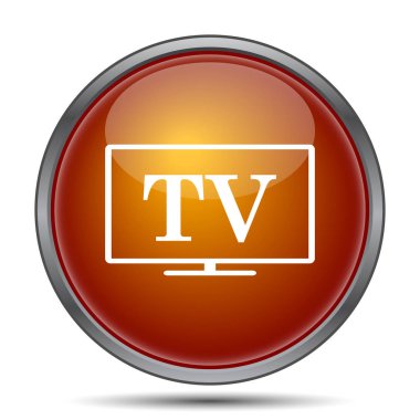 TV simgesi. Beyaz arka plan üzerinde Internet düğmesi