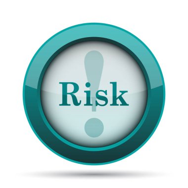 Risk simgesi. Beyaz arka plan üzerinde Internet düğmesi