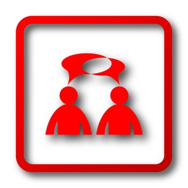 Yorumlar simgesine. Beyaz arka plan üzerinde Internet düğme. -Erkekler balon