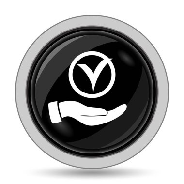 El simgesi ile kene. Beyaz arka plan üzerinde Internet düğmesi