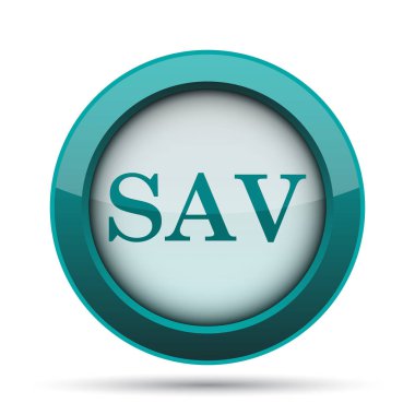 Sav simgesi. Beyaz arka plan üzerinde Internet düğmesi
