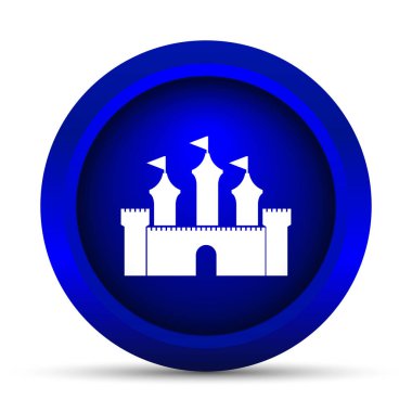Kale simgesi. Beyaz arka plan üzerinde Internet düğmesi