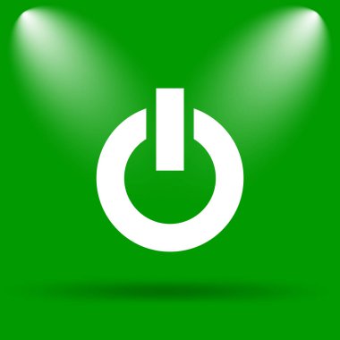 Güç düğmesi simgesi. Yeşil renkli butona Internet