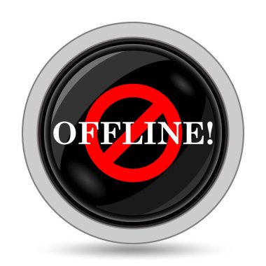 Çevrimdışı simgesi. Beyaz arka plan üzerinde Internet düğmesi