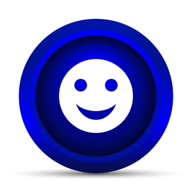 Gülen yüz simgesi. Beyaz arka plan üzerinde Internet düğmesi