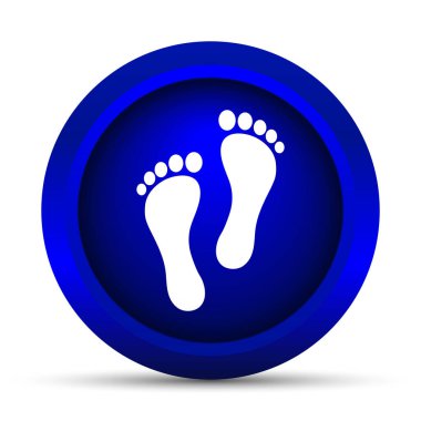 Ayak yazdırma simgesi. Beyaz arka plan üzerinde Internet düğmesi