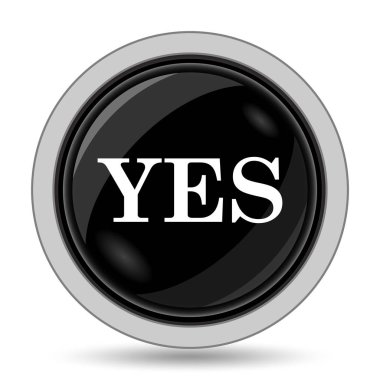 Simge Evet. Beyaz arka plan üzerinde Internet düğmesi