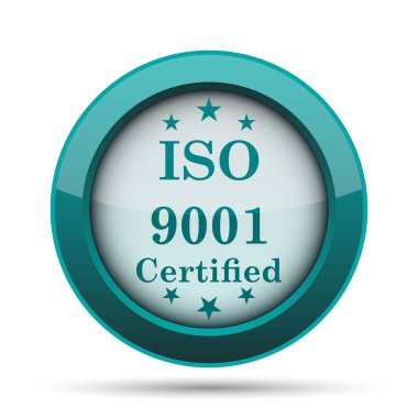 ISO9001 simgesi. Beyaz arka plan üzerinde Internet düğmesi