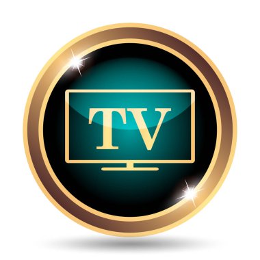 TV simgesi. Beyaz arka plan üzerinde Internet düğmesi