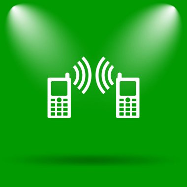 İletişim simgesi. Yeşil renkli butona Internet