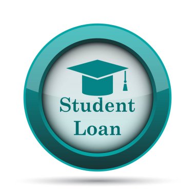 Öğrenci kredi simgesi. Beyaz arka plan üzerinde Internet düğmesi