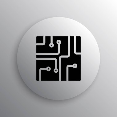 Devre kartı simgesi. Beyaz arka plan üzerinde Internet düğmesi