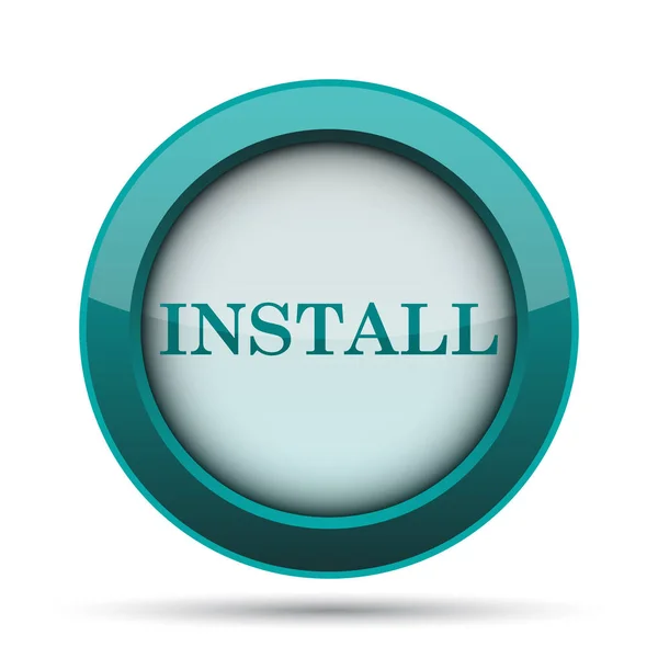 アイコンをインストールします 白い背景の上のインター ネット ボタン — ストック写真