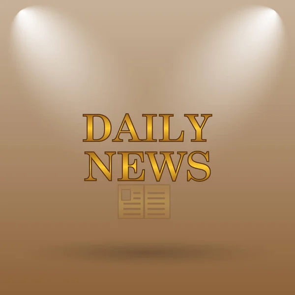Daily news icon. Internet button on brown background