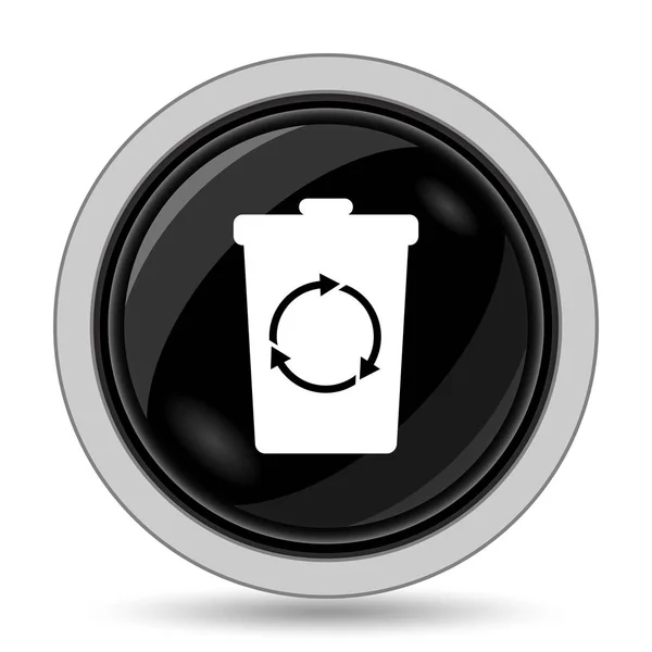 Icono Papelera Reciclaje Botón Internet Sobre Fondo Blanco — Foto de Stock