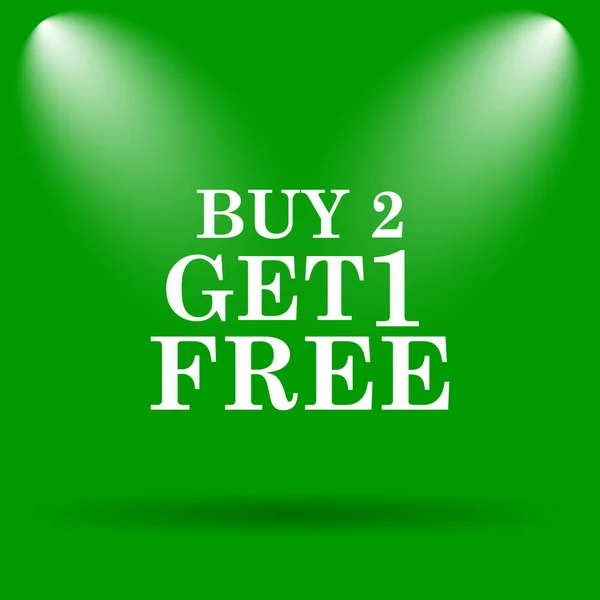 Buy 2 get 1 free offer icon. Internet button on green background