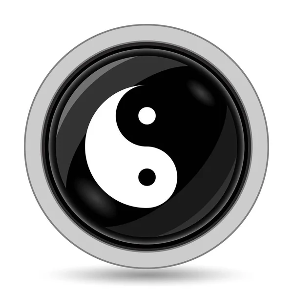 Ying Yang Symbol Internet Knappen Vit Bakgrund — Stockfoto