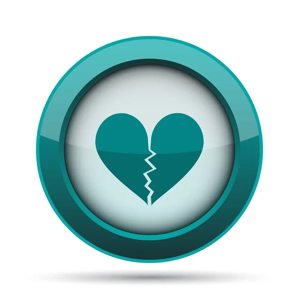 Broken Heart Icon Internet Button White Background — Stock Photo, Image