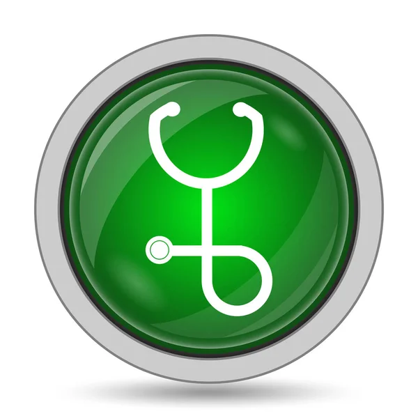 Stethoscope Icon Internet Button White Background — Stock Photo, Image