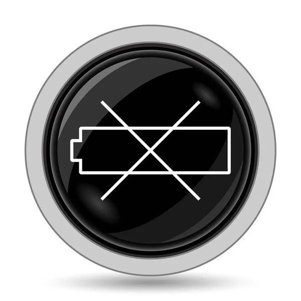 Empty Battery Icon Internet Button White Background — Stock Photo, Image