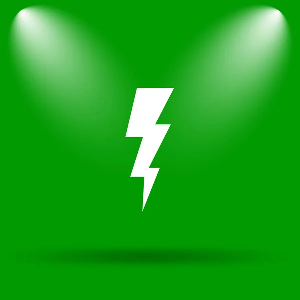 Ikona Blesku Internet Tlačítko Zeleném Pozadí — Stock fotografie