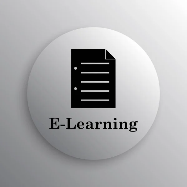E-learning icon. Internet button on white background