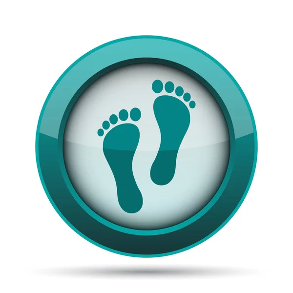 Foot Print Icon Internet Button White Background — Stock Photo, Image