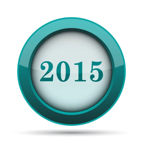 Икона 2015 Года Кнопка Интернет Белом Фоне — стоковое фото
