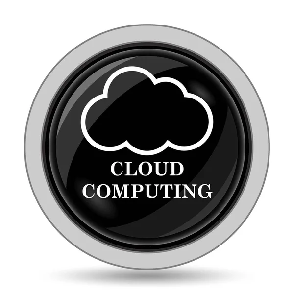 Cloud Computing Pictogram Internet Knop Witte Achtergrond — Stockfoto