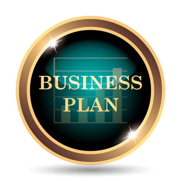 Business plan icon. Internet button on white background