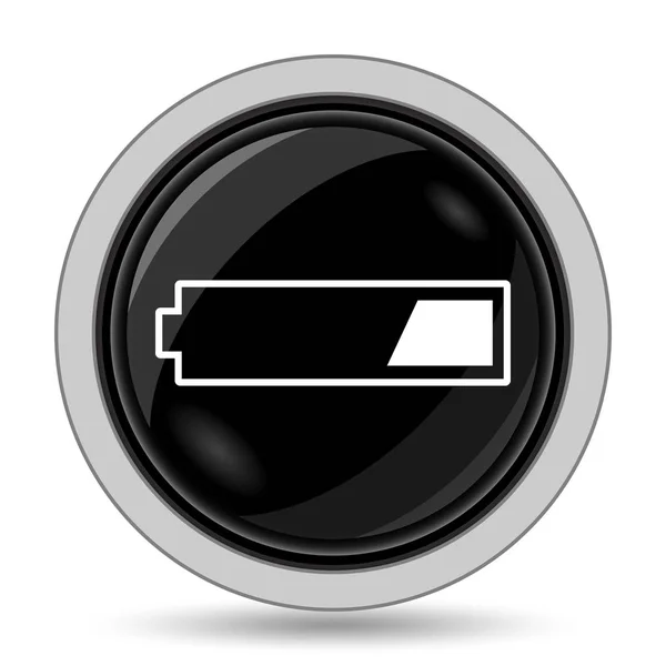 Terceiro Ícone Bateria Carregada Botão Internet Fundo Branco — Fotografia de Stock