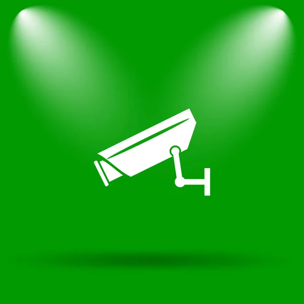Icona Della Telecamera Sorveglianza Pulsante Internet Sfondo Verde — Foto Stock