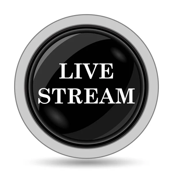 Live Stream Ikonen Internet Knappen Vit Bakgrund — Stockfoto